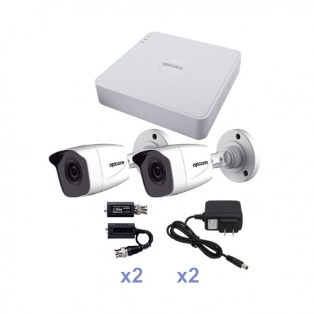 KESTXLT2BW – KIT TurboHD 720p / DVR 4 Canales / 2 Cámaras Bala