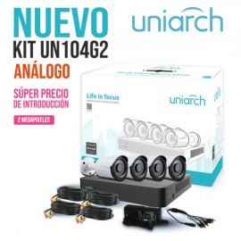 KIT 4X4 1080P 2MP BULLET EXTERIOR UNIARCH UN104G2