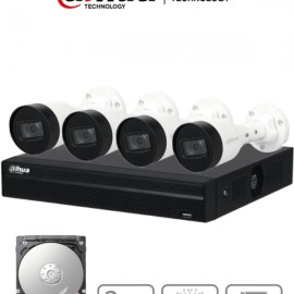 KITNVR1104HS- Kit IP de 4 Canales de 2MP/ NVR con 4 Puertos PoE