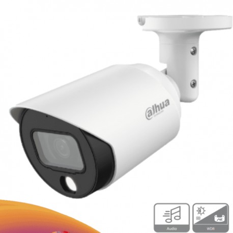 DAHUA HFW1239T-A-LED Camara Bullet Full Color de 2 Megapixeles 1080p Microfono Integrado